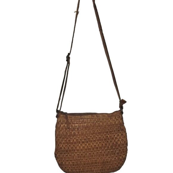Anthropologie Vilenca of Holland Cognac Leather Crossbody Handbag - Picture 1 of 7